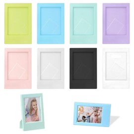lyualma Set of 8 Mini Picture Frames Colourful Photo Frame Set 8.6 x 5.4 cm Mini Polaroid Picture Frame Instant Camera Picture Album Made of Plastic with Stand Function
