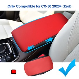 Coleya for 2020-2025 2026 Mazda CX-30 Center Console Cover, Waterproof&Anti-Scratch Lether Armrest Cover for 2023 2024 2025 Mazda CX30 Accessories (Red-Carbon Fiber)
