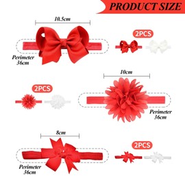 Pack of 6 Baby Headbands, Bow Headbands, Stretchy Headbands for Girls, Decorative Headbands for Girls, Flower Headbands for Girls