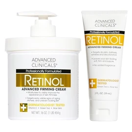 Advanced Clinicals Crema Reafirmante Corporal Retinol  Firming Body Cream Retinol Vitamin E, 2 Pack Set 454g59ml                                      