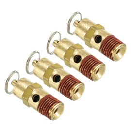 PATIKIL 1/4" Male NPT Safety Valve, 4 Pack Air Pressure Release Valve for Air Compressor, 200PSI Set Pressure
