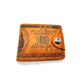 Art&Beauty Wallet for Men Minimalist Us Dollar Bill Leather Wallet Credit Card Photo Holder Money Bifold Safe Purse With Magnetic Buckle(Coffee Color)