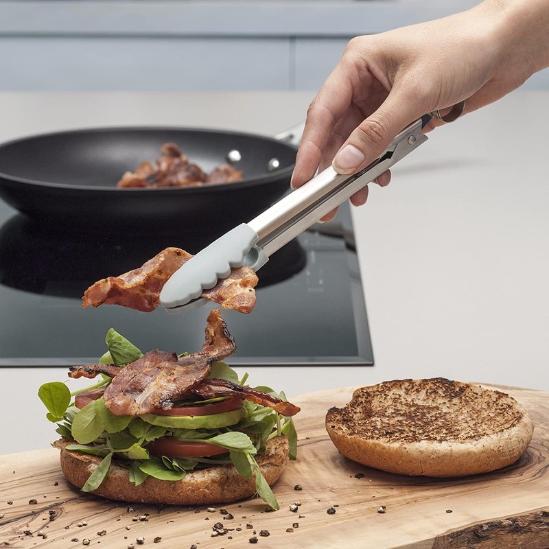 Zeal Silicone Non Stick Kitchen Mini Tongs with Stainless Steel