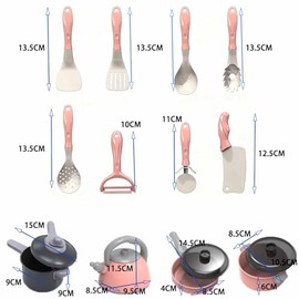 61 Piezas Juguete de Cocina para Juegos de imaginación, Mini Utensilios de Cocina, Olla para Sopa, Accesorios de Cocina para niñas y niños