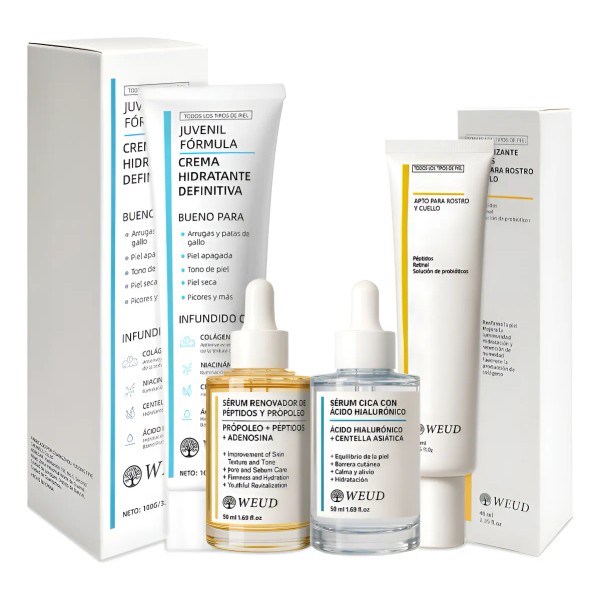 4pc Rutina Hidratante Reafirma Hidratante Serum Crema Ojos Normal Día/noche