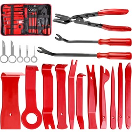 Doaho 19Pcs Trim Removal Tool, Auto Clip Pliers Fastener Remover Set, Pry Tool Repair Kit, Fastener Clips Removal Car Tool for Panel, Audio, Dash, Window, Clip and Upholstery with Storage Bag