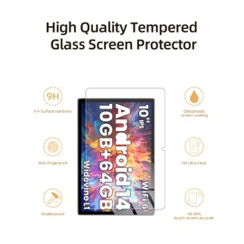 Screen Protector for Tuotatop x13 Android 14 Tablet 10 inch 2024,Tempered Glass Film Anti-Scratch High Touch Sensitivity,2 Pack.