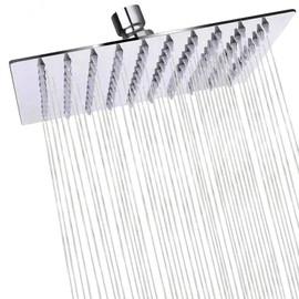 Rain Showerhead, 10 Inch Square Shower Head, Made from 304 Stainless Steel, for Ceilings or Wall Bracket