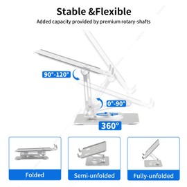 EAREST Tablet Stand Holder Adjustable Desktop Stand Foldable Aluminum For Phone ipad