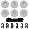 6pcs PVC D-Ring Patch Stainless Steel D Ring Patches for