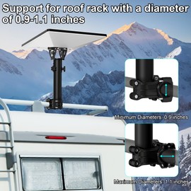 Starlink Mini Stand,Clamp-Style RV Pole Mount,Adjustable 160 Degrees,Comes with Starlink Mini Pipe Adapter, Adjustable for Mounting on Vehicles, RVs,Ladders,and Yachts