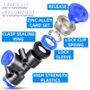 ERGAOBOY 10 Pcs Blue 12mm OD 3 Way Tee Push