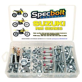 150pc Specbolt Suzuki RM Two Stroke Bolt Kit for Maintenance & Restoration of MX Dirtbike OEM Spec Fastener RM60 RM65 RM80 RM85 RM100 RM125 RM250