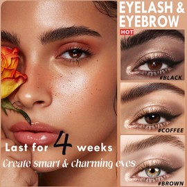 Lash Color Kit, Lasting for 4 Weeks Professional Eyelash & Eyebrow Color Kit, Instant Eyelash Color with Natural Ingredients, Safe & Easy to Use 7ml (Coffee)
