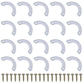 FMHXG 20PCS Clear Plastic PVC Drawer Stopper Semi-Curved Pad Stopper Screw Anti Skid Cabinet Drawer Stopper for Furniture Dresser Drawer Closet Desk Bottom Repair Tool