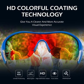 FEISEDY Polarized Sports Sunglasses for Kids Youth Baseball Cycling Running Glasses for Boys Girls Age 3-12 B0142