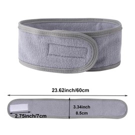 AWAVM Pack of 4 Grey Make Up Headband, Women's Face Wash Facial Beauty Headband Spa Face Headband Soft and Breathable Headband, Yoga Headband Sports Bathing Makeup