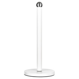 Novel Solutions Stainless Steel Matt White Coated Kitchen Towel Roll Pole Holder Kitchen Paper Stand One Size