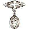 Sterling Silver Baby Badge with St. Ursula Charm and Badge