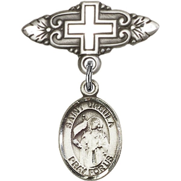 Sterling Silver Baby Badge with St. Ursula Charm and Badge