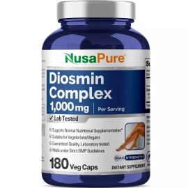 NusaPure Diosmin Complex 1,000mg per Serving 180 Veggie Caps (Non-GMO)