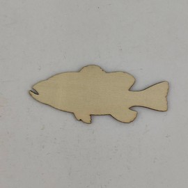 30 Pack 4 Inch Wood Bass Fish Cutouts Unfinished Wood Bass Fish Crafts Wooden Bass Fish Hanging Ornaments DIY Bass Fish Craft Gift Tags for Home Party Decoration