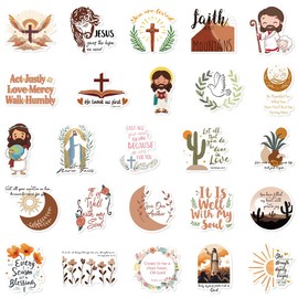Bible Stickers, Inspirational Boho Christian Stickers, Vinyl Waterproof Boho Aesthetic Bible Stickers (8)