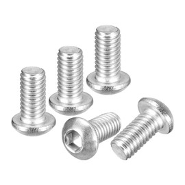 DTGN M6-1x12mm Button Head Socket Cap Screws - 50Pack - Good for Road Bicycle, Mountain Bike, Auto, Motorcycle - 304 Stainless Steel Whitewashed - Hex Drive Fasteners