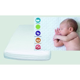 Ti TIN - Set of 2 Cotton Mattress Protectors for a Baby Crib, 35x75 cm | Terry Cloth, Waterproof, Breathable, Adjustable with Elastic Band, Anti-Bacterial, 2 Pieces