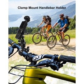 Bike Motorcycle Camera Clamp Handlebar Mounts Kit Compatible with DJI Osmo Pocket 3 Insta360 GoPro, Bicycle Tube Clamp Camera Mount with 360° Dual Ball Head, Full Protection Set