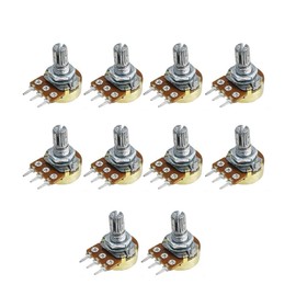10Pcs WH148 Potentiometer 100K Ohm Variable Resistors 3-Pin 15mm Shaft Single-Joint Linear Potentiometers for Audio Volume Control, Light Dimming, Motor Speed Regulation & DIY Electronics Projects