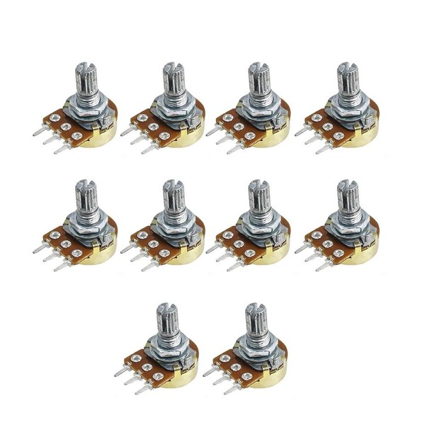 10Pcs WH148 Potentiometer 100K Ohm Variable Resistors 3-Pin 15mm Shaft