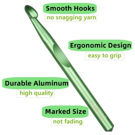 Large Crochet Hooks,15mm 12mm 10mm 9mm 8mm 7mm 6.5mm Crochet Hooks,Large Crochet Hooks for Chunky Yarn,Jumbo Crochet Hooks,6.5 mm-15 mm Crochet Hook