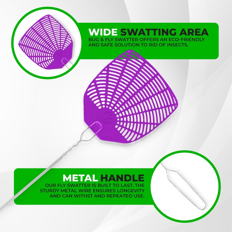 Supreme Bug & Fly Swatter 6-Pack – Braided Metal Handle