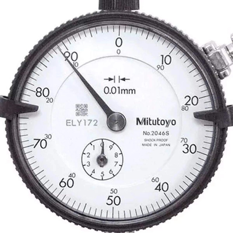 Mitutoyo 2046S, 0.01mm X 10mm Dial Indicator, 0-100, Lug Back,