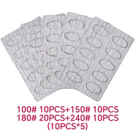 siyuwuro Dual Ended Nail Cuticle Pusher with 100/150/180/240 Grit Sandpaper Sheets Replaceable Nail Art Pre-treatment Tool, Nail Care for Fingernails Toenails, Pedicure Manicure Tool