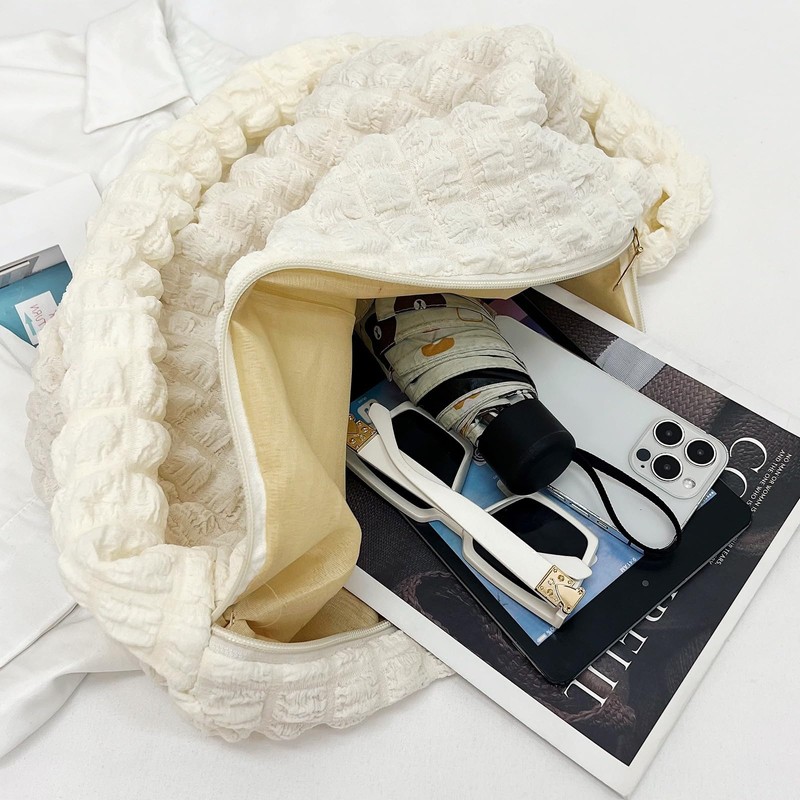 Petit-Germe Popcorn Bag, Shoulder Bag, Zipper Included, Waffle Bag, Handbag,