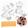 WOONEKY Nail Art Decorations 3D Crown Rhinestones Stickers Safe for