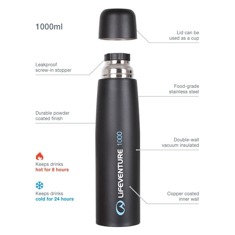 Lifeventure Double Walled Thermally Induced Vacuum Flask - Hot For