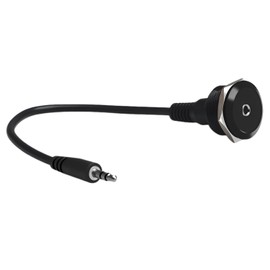 YiKaiEn 3.5mm TRS Stereo Panel Mount Adapter - Threaded Round Connector, Male to Female Short Cable, for Headphones & Microphones 20cm 0.65FT