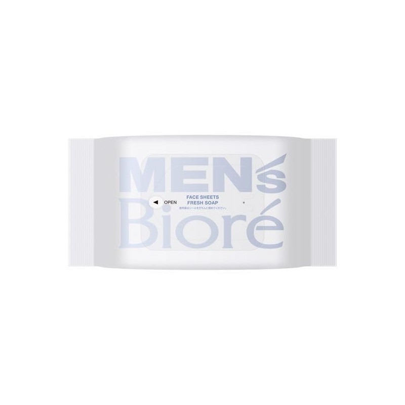Kao Men's Biore Face Sheet, Soap Scent, 34 Pieces, Set