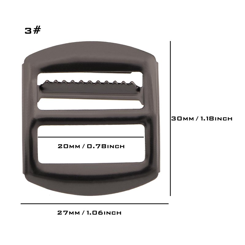 VGOL 20 Pieces Metal Sliding Buckle Replacement Ladder Lock Buckle