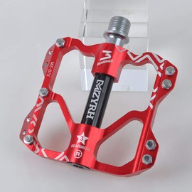 ThinkTop Mountain Bike Pedals Platform for MTB BMX, 9/16 Bicycle Road Bike Flat Pedals Aluminum, 3 Bearing Sealed Lubricate, Red