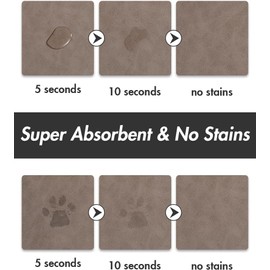Absorbent Dog Water Mat for Food and Bowl - Quick Dry Pet Feeding Mat, No Stains, Accessories for Messy Drinkers
