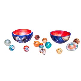 Solar System Model Ball Kit Wooden Solar System Ball Planet Model Science Astronomy Learning Toys Educational Gift for Kids