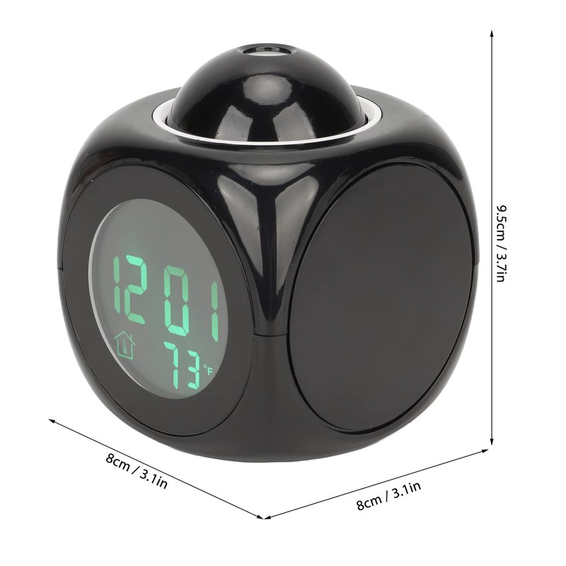 Projector Alarm Clock, Snooze Function, Voice Time Reporting and Music