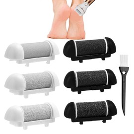 Foot File Replacement Rollers for Scholl/Essy/Shoran/Ratukall/Pedi Foot File 2 Colour & 3 Types of Roughness Foot Files Refill, with Cleaning Brush