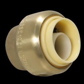 Push Fit 2 Pcs XFITTING Push Fit Cap 1/2 inch, 1/2", Push to Connect End Cap Plug, Brass