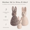 Gry & SIF Rabbit Family Made of Felt, Standing, Handmade,