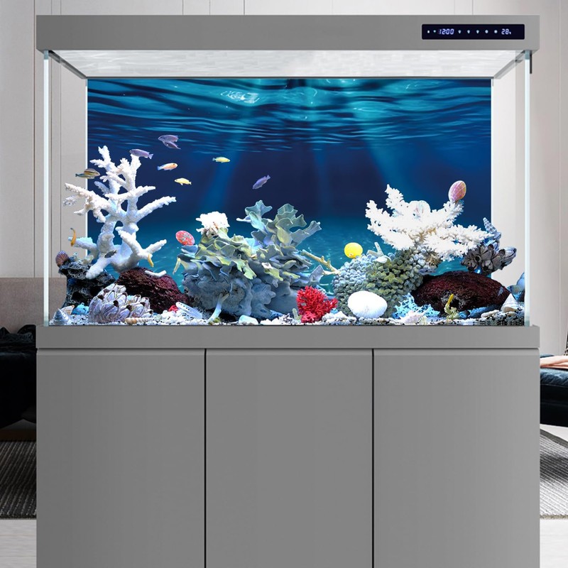 AWERT 72x24 inches Ocean Floor Aquarium Background Undersea Theme Aquarium